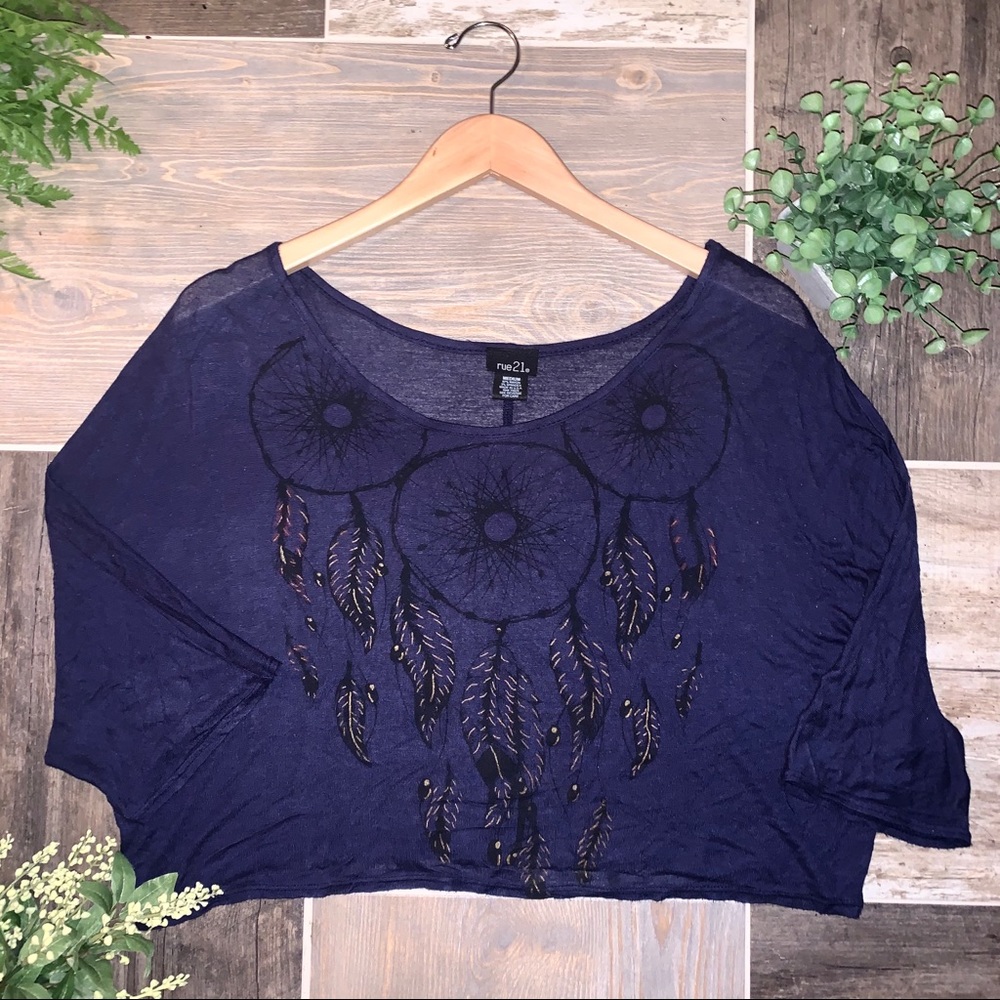 🌸Rue21 Dreamcatcher Off the Shoulder Crop Top